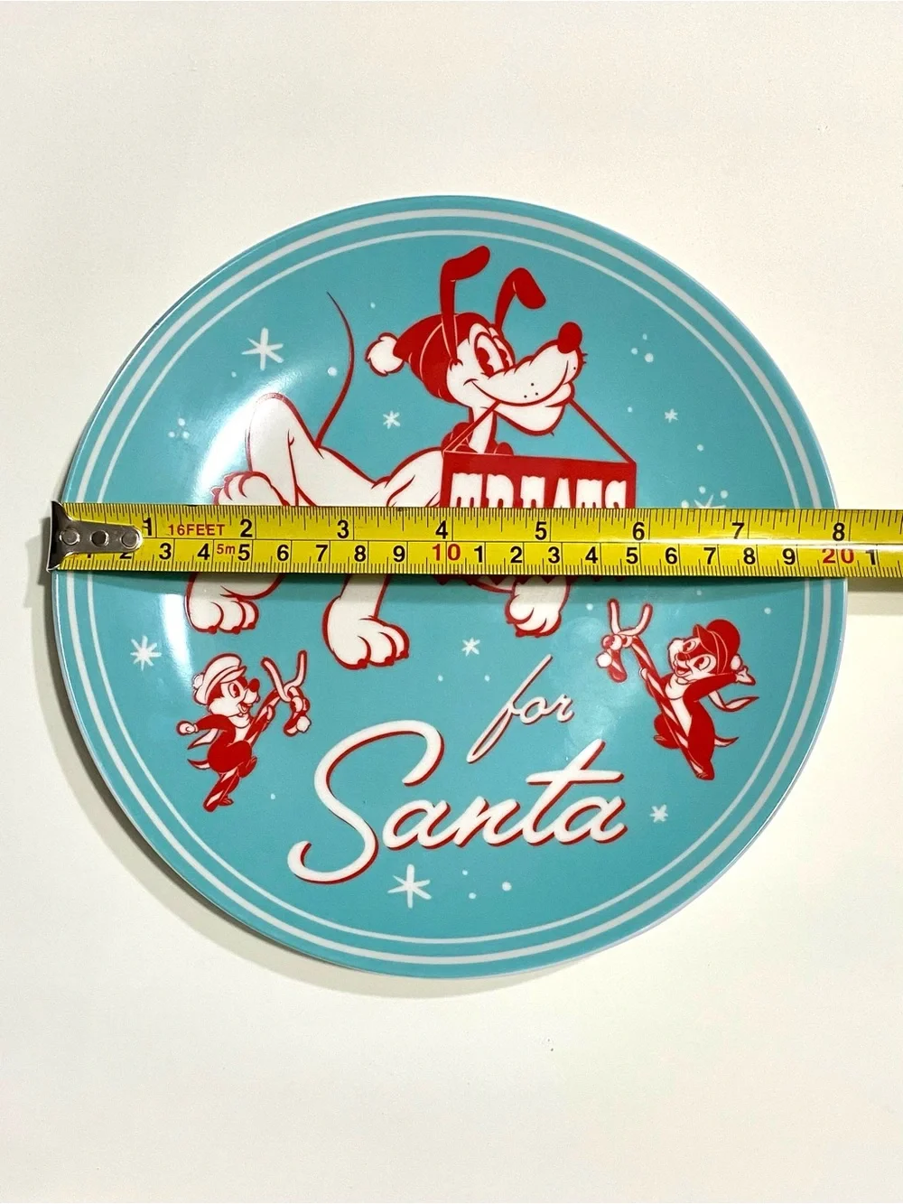 Disney Treats For Santa Christmas Plate 8” Pluto Chip Dale